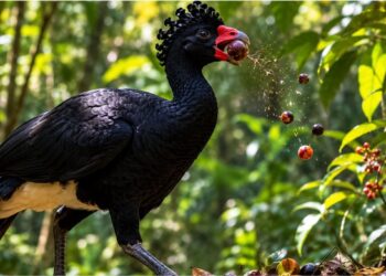 Como o mutum-do-sudeste reconstrói a floresta dispersando sementes de árvores que nenhuma outra ave consegue engolir